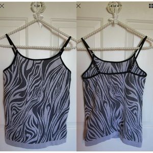 Athleta Camisole Zebra Tank Chemise medium Black